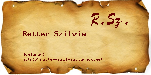 Retter Szilvia névjegykártya